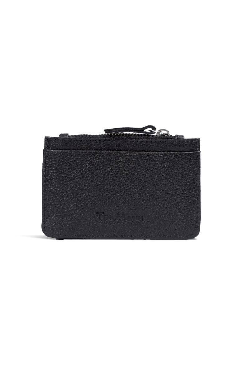 Georgie Leather Card Case, Main, color, Black