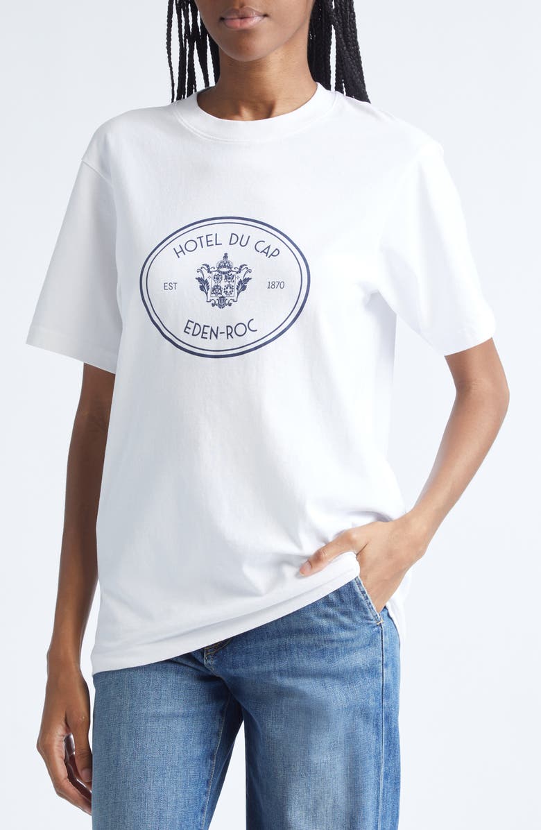 Sporty & Rich Eden Crest Cotton Graphic T-Shirt, Alternate, color, White