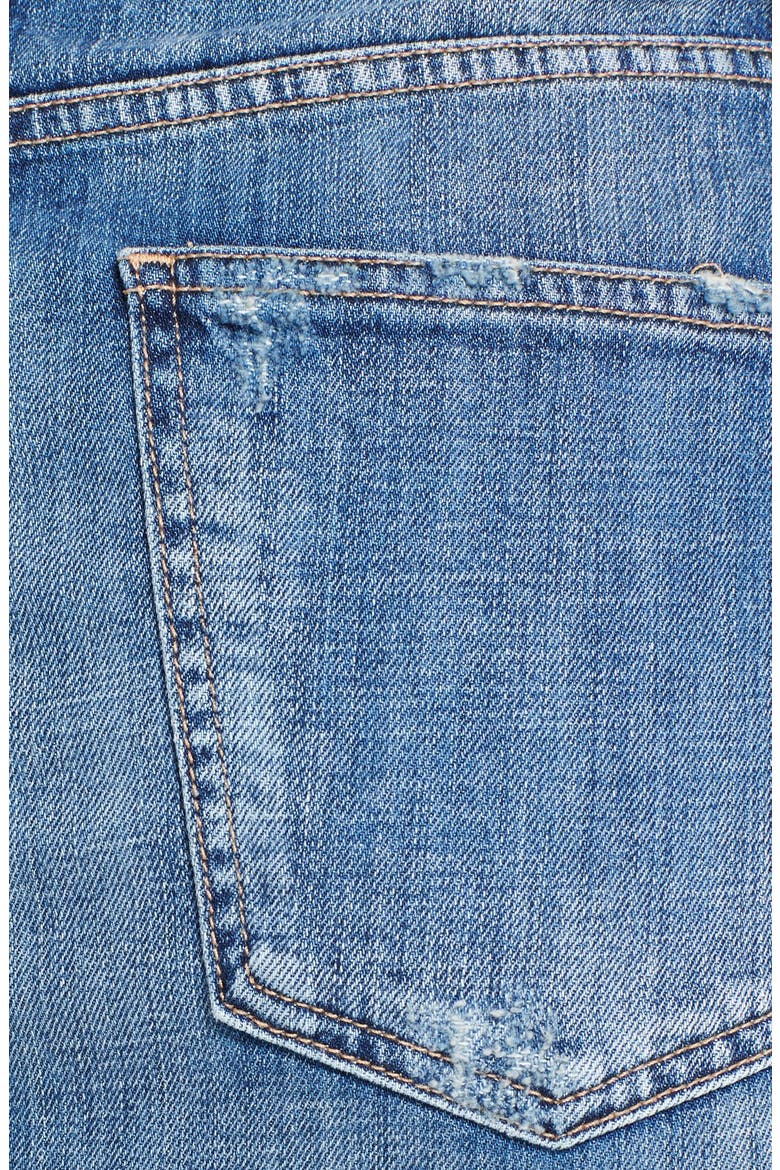 'The Stiletto' Denim Pencil Skirt, Alternate, color, JODIE DESTROY W/ RELEASED HEM