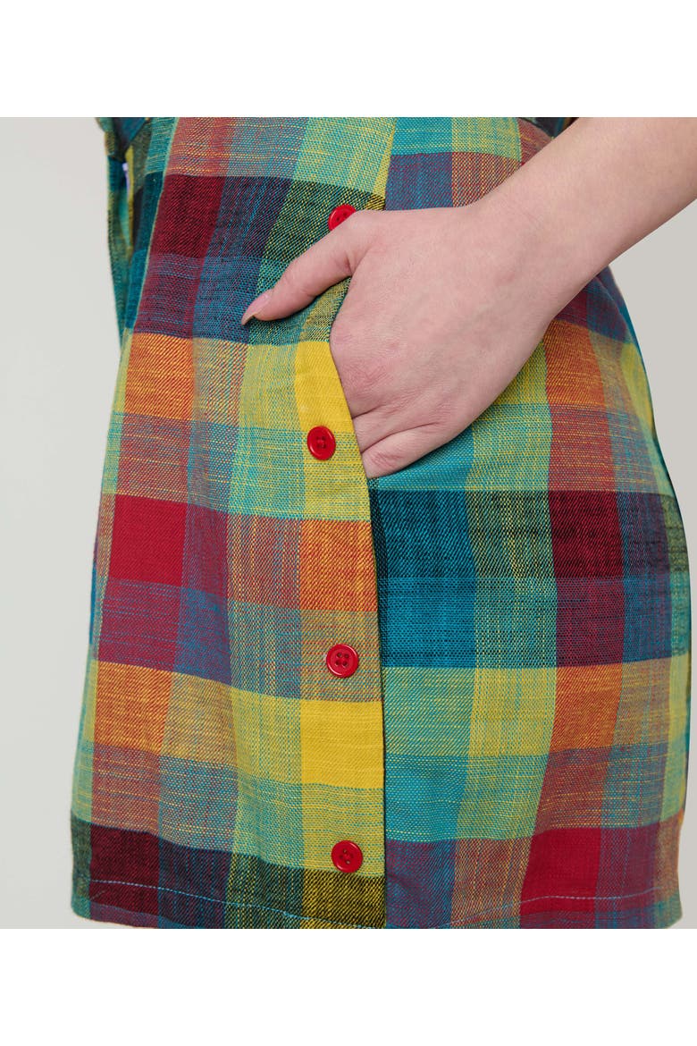 Button Front Romper, Alternate, color, Madras Plaid Print
