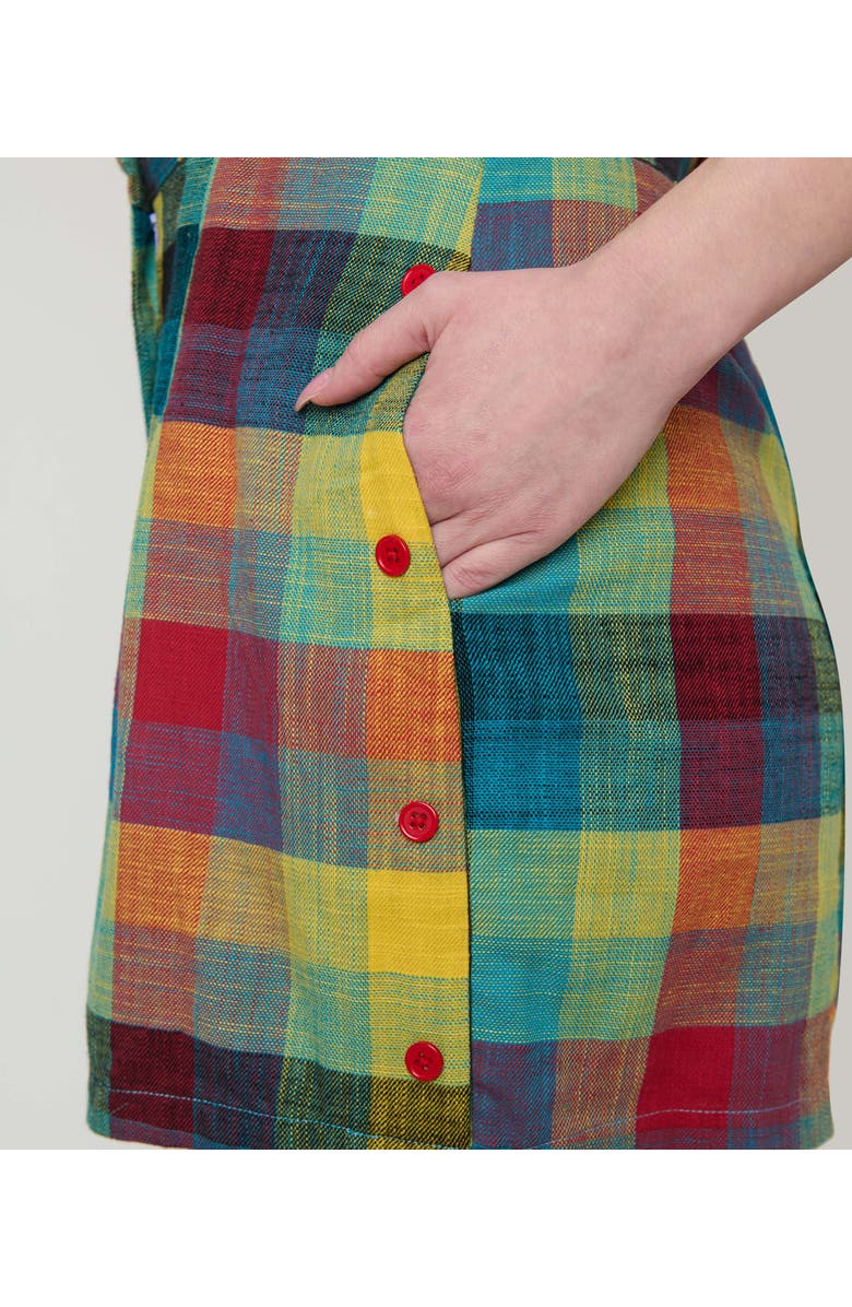 Unique Vintage Button Front Romper, Alternate, color, Madras Plaid Print