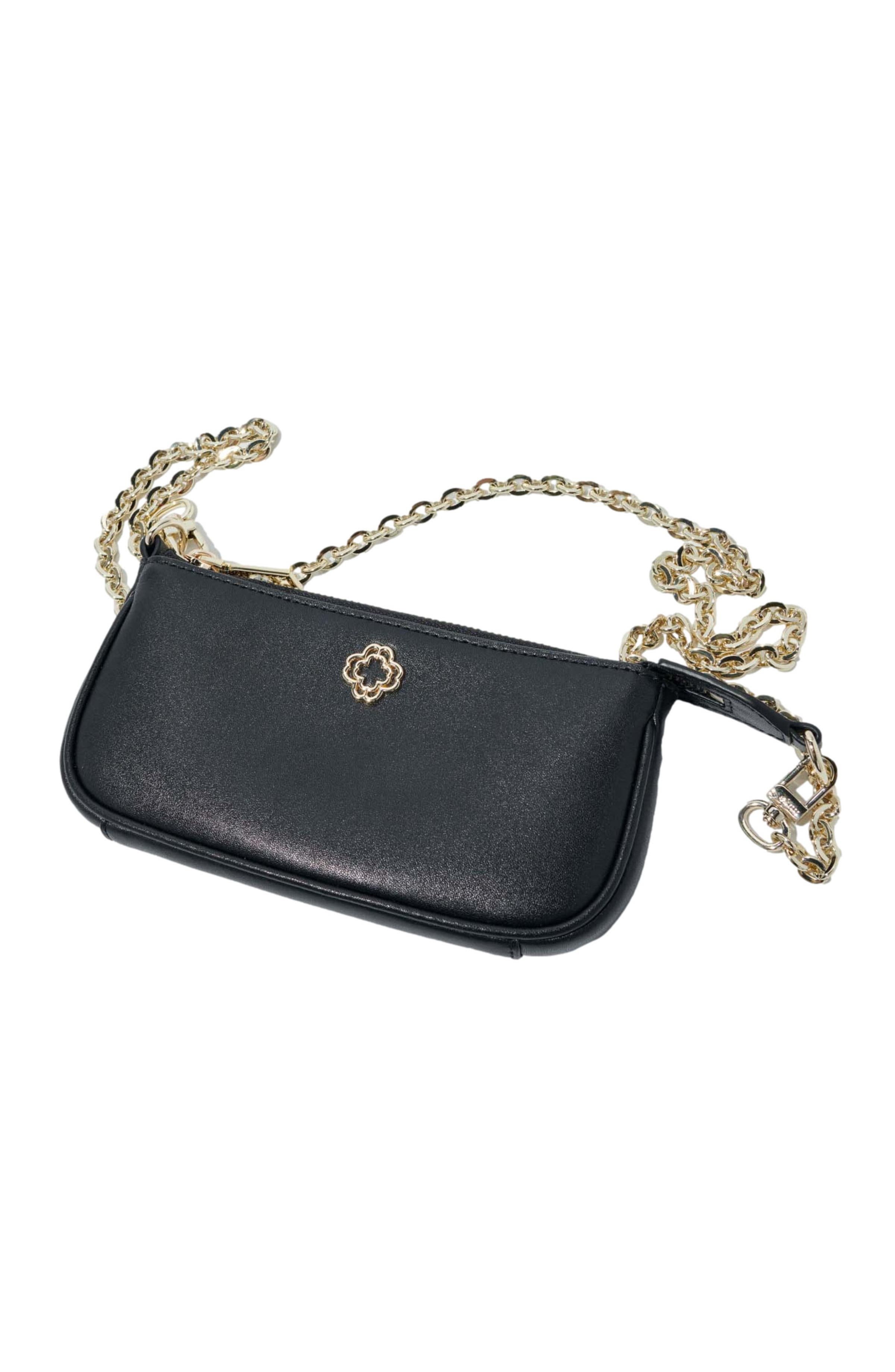 maje Small leather clutch bag, Alternate, color, 