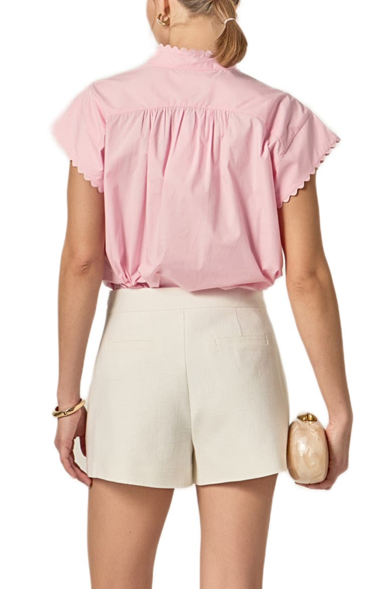 Rickrack Trim Button-Up Cotton Shirt, Alternate, color, PINK