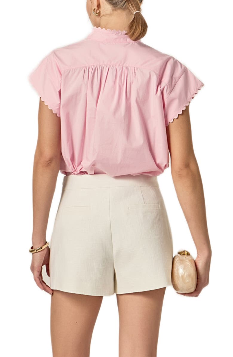 English Factory Rickrack Trim Button-Up Cotton Shirt, Alternate, color, Pink