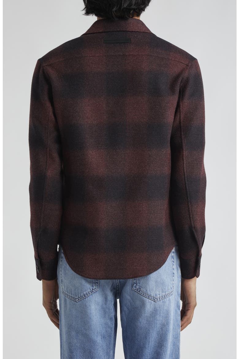 Ombré Plaid Trofeo Wool & Cashmere Double Face Overshirt, Alternate, color, LESSONA
