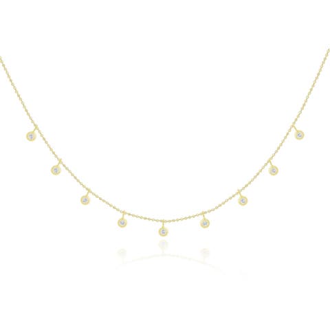 Dangle Diamond Bezel Necklace