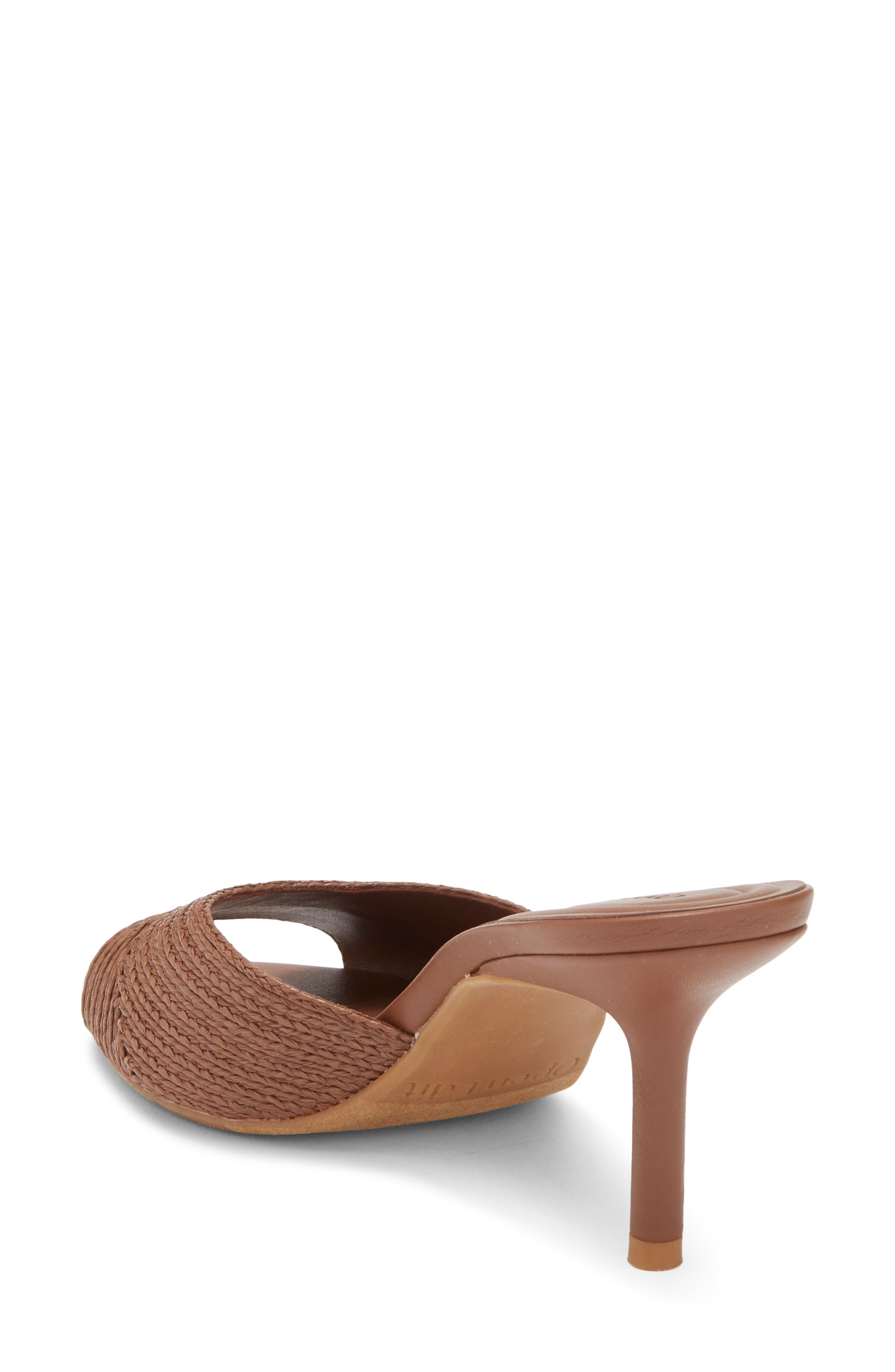 Open Edit Micah Heeled Sandal, Alternate, color, Brown Russet