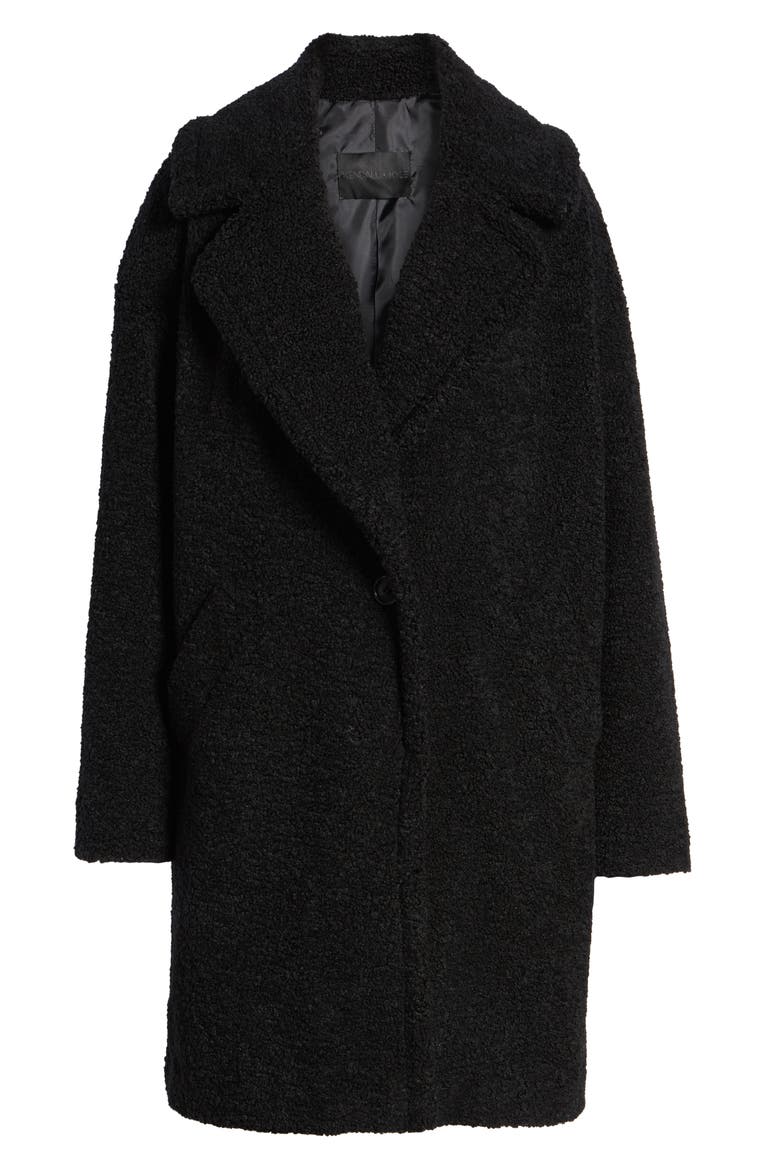 Faux Fur Teddy Coat, Alternate, color, BLACK