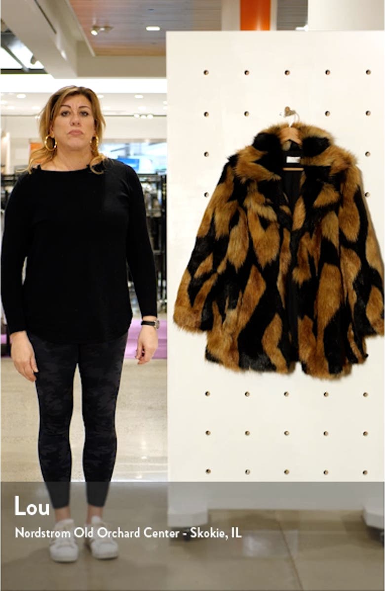 Chevron Oversize Faux Fur Coat, sales video thumbnail