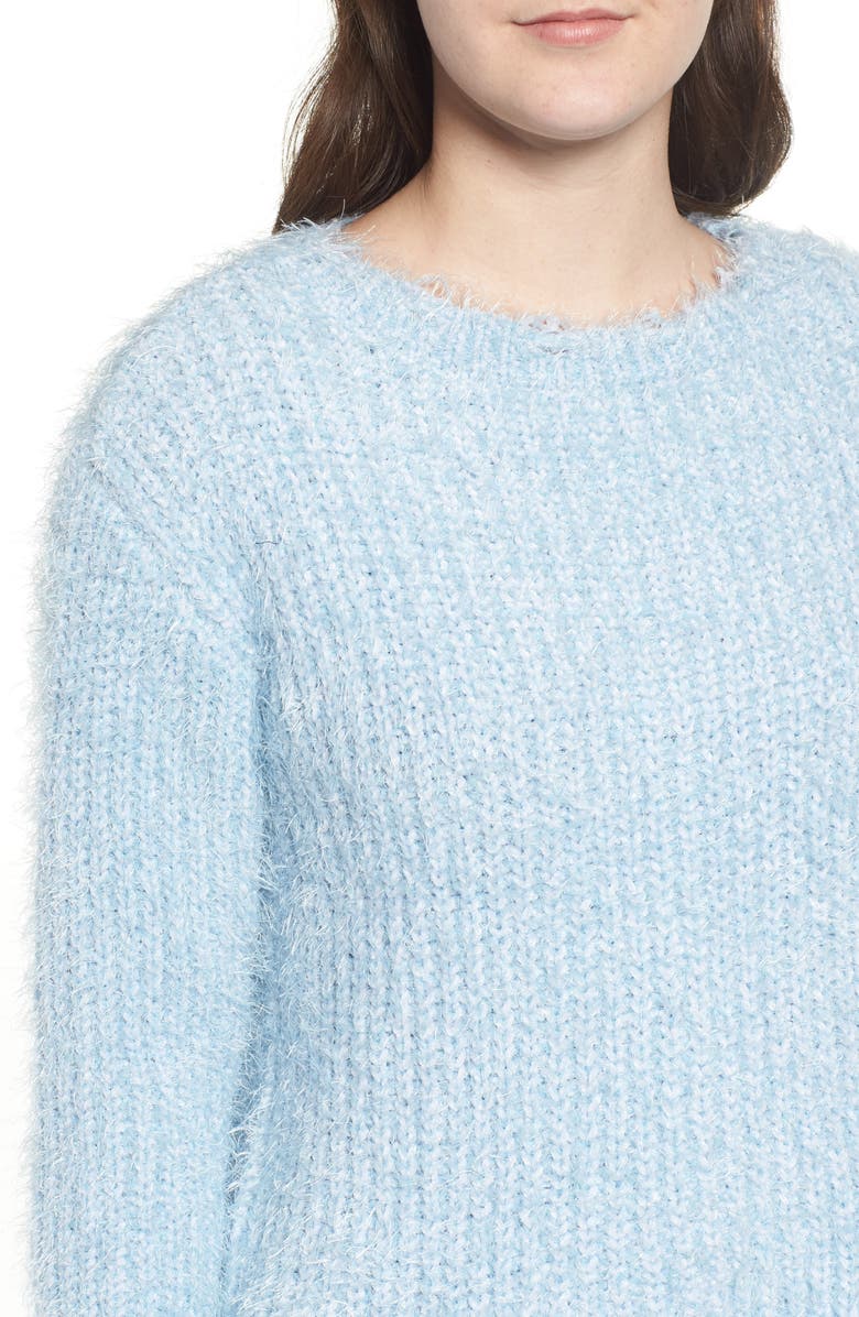 Love By Design Eyelash Chenille Distressed Sweater, Alternate, color, 