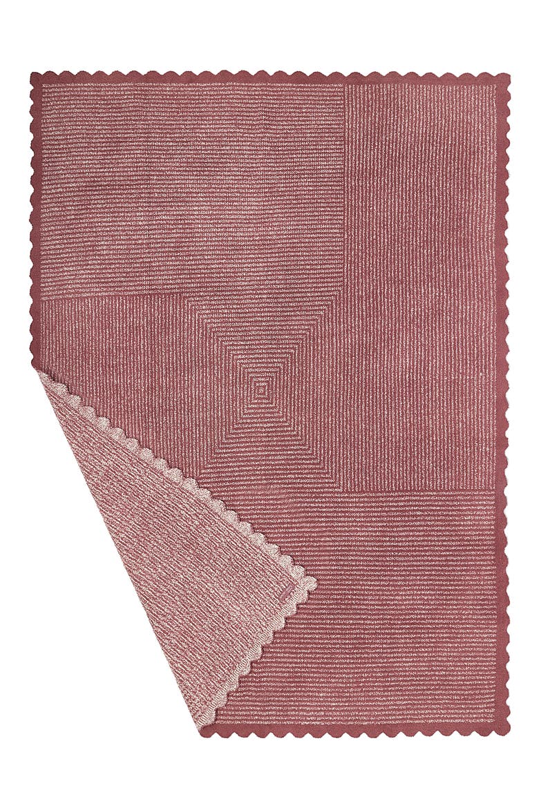 CozyChic Scallop Stripe Throw Blanket, Alternate, color, CANYON ROSE-CREAM