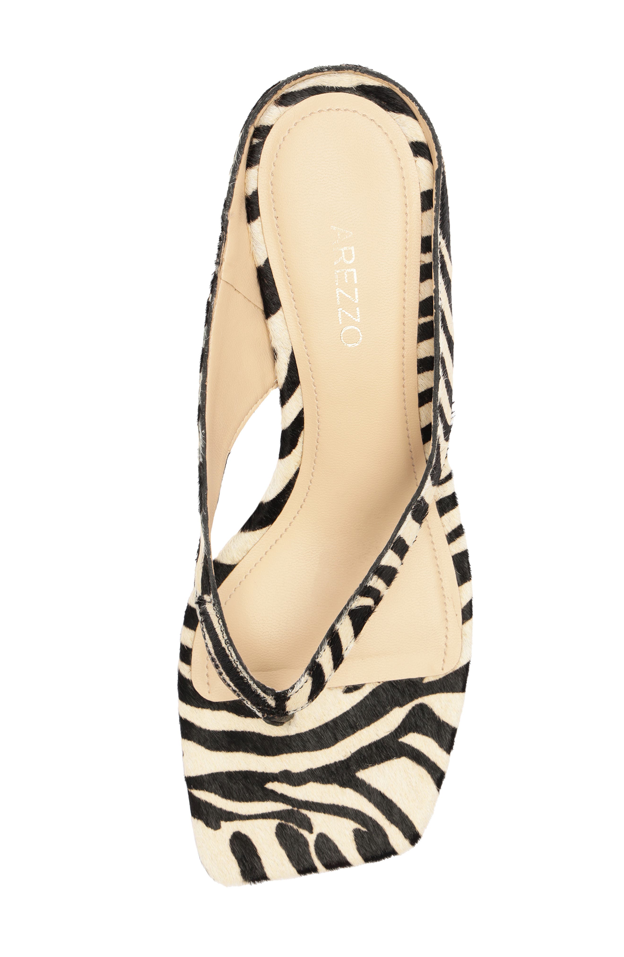 Arezzo Gracey Genuine Calf Hair Mid Stiletto Sandal, Alternate, color, 