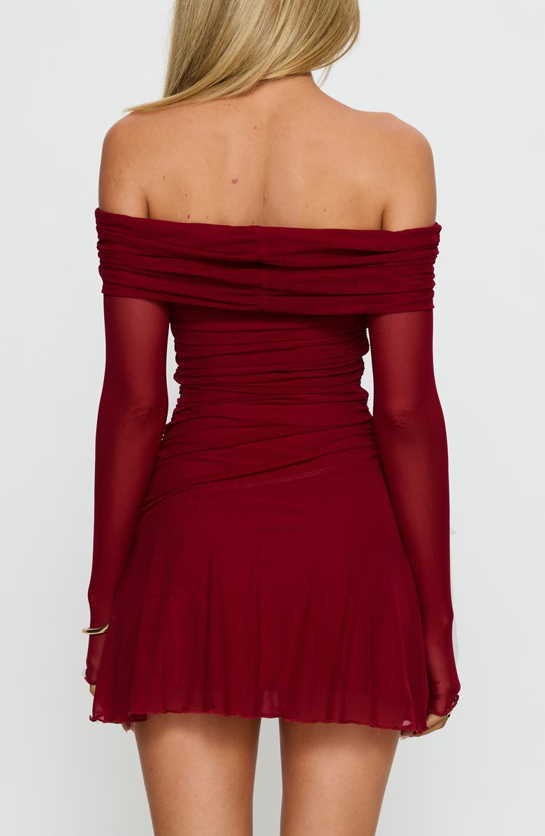 Princess Polly Koki Long Sleeve Off the Shoulder Minidress, Alternate, color, 