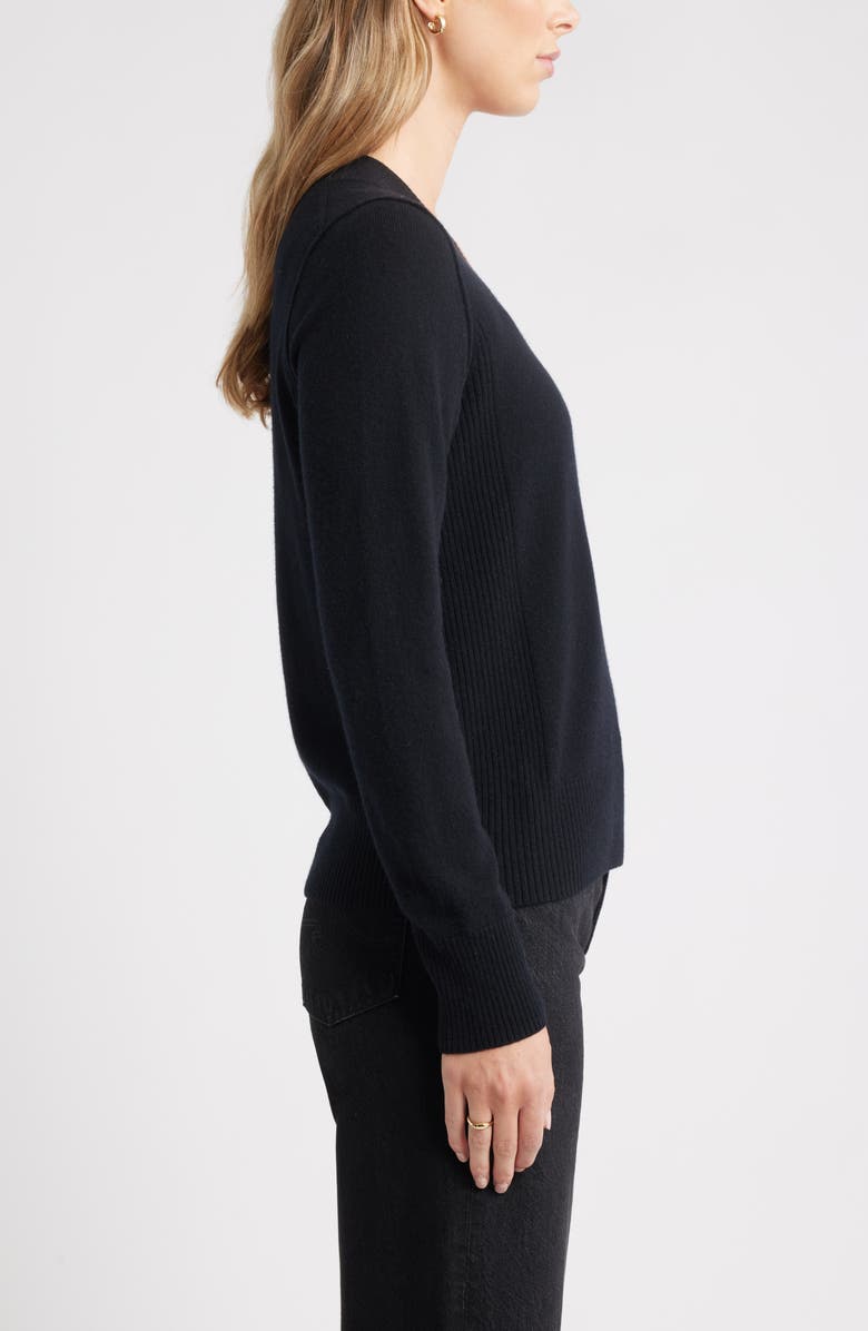 Caslon<sup>®</sup> V-Neck Wool & Cashmere Sweater, Alternate, color, Black Rock