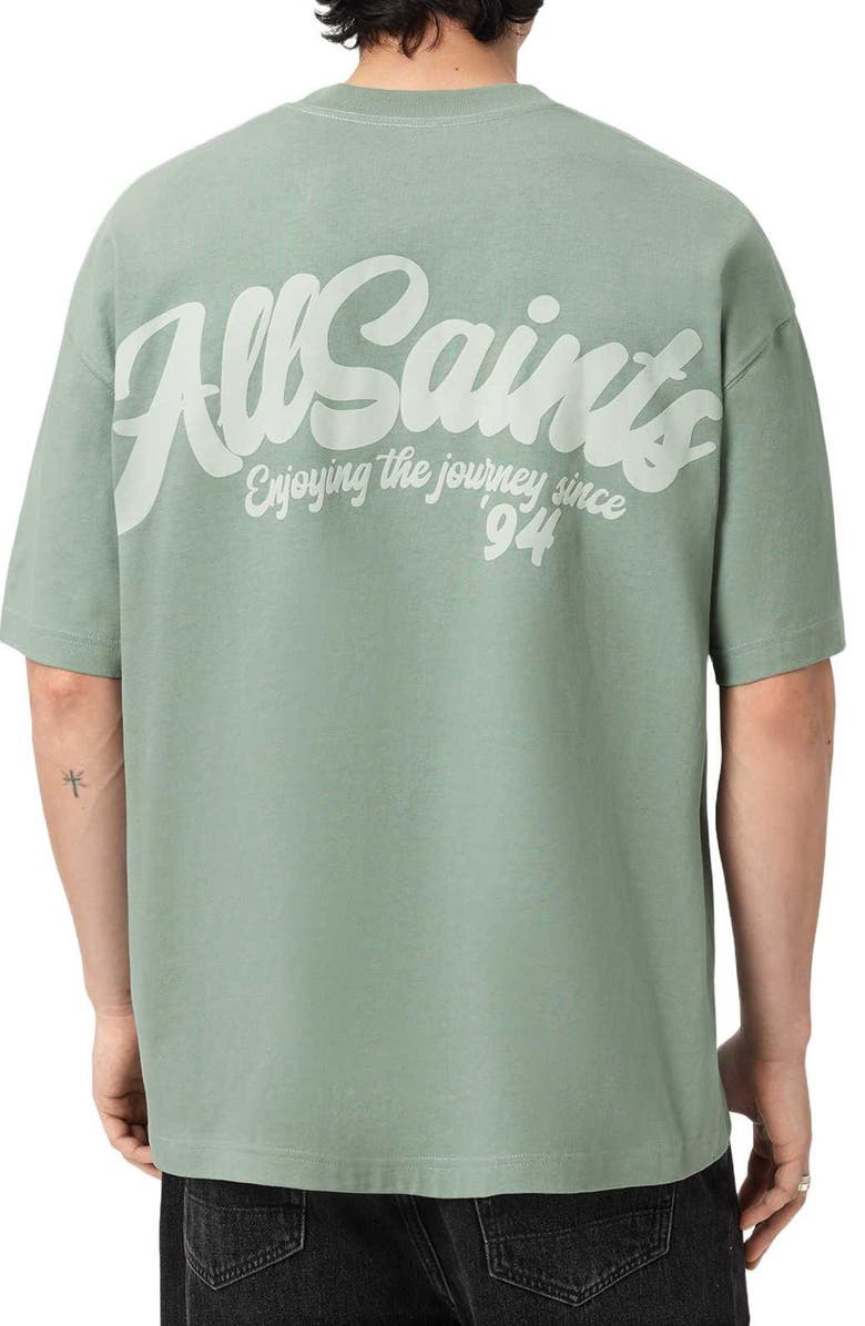 AllSaints Odyssey Cotton Graphic T-Shirt, Alternate, color, Spring Green