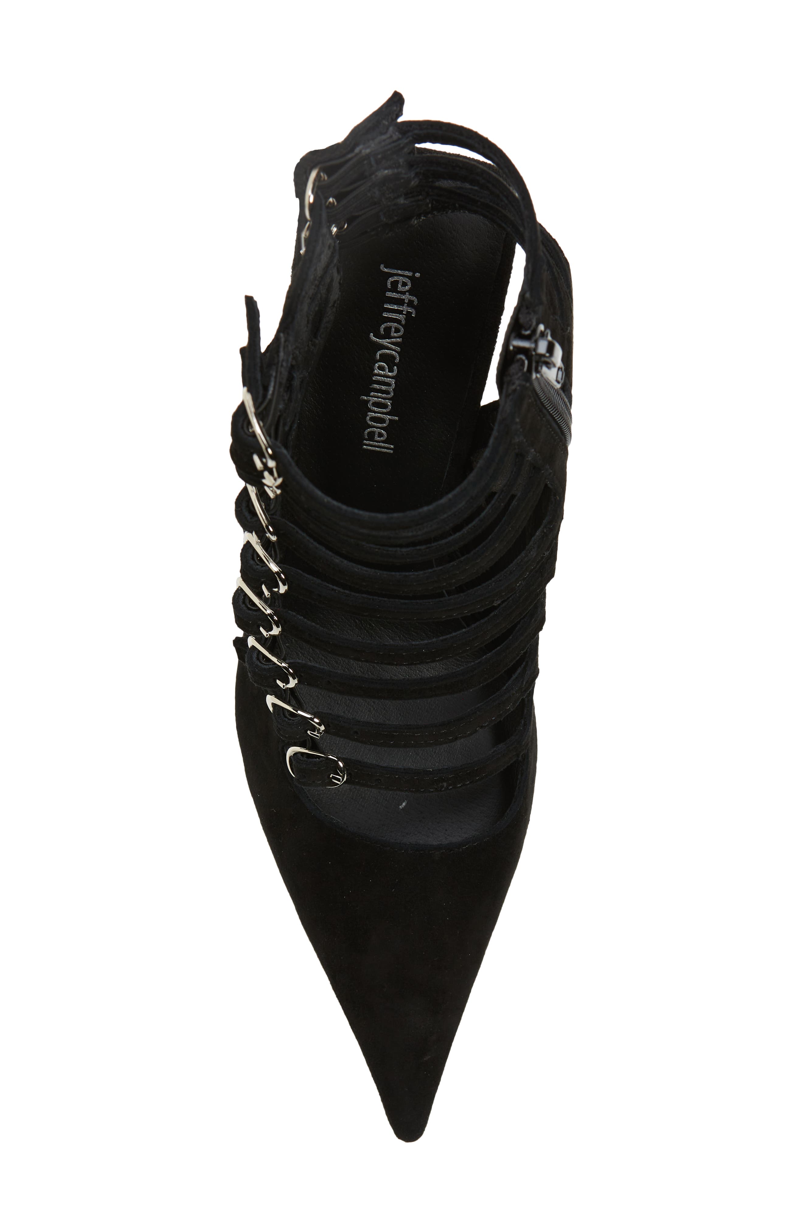 Jeffrey Campbell Cage Buckle Strap Pointed Toe Bootie, Alternate, color, 