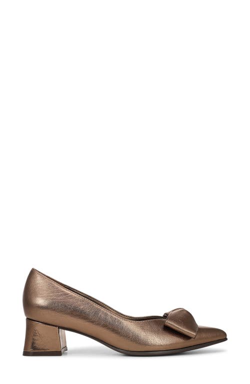 Naturalizer Mavis Bow Pointed Toe Pump In Gold