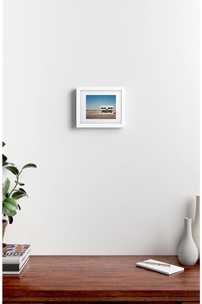 Irony in West Texas Framed Art Print, Alternate, color, BLUE