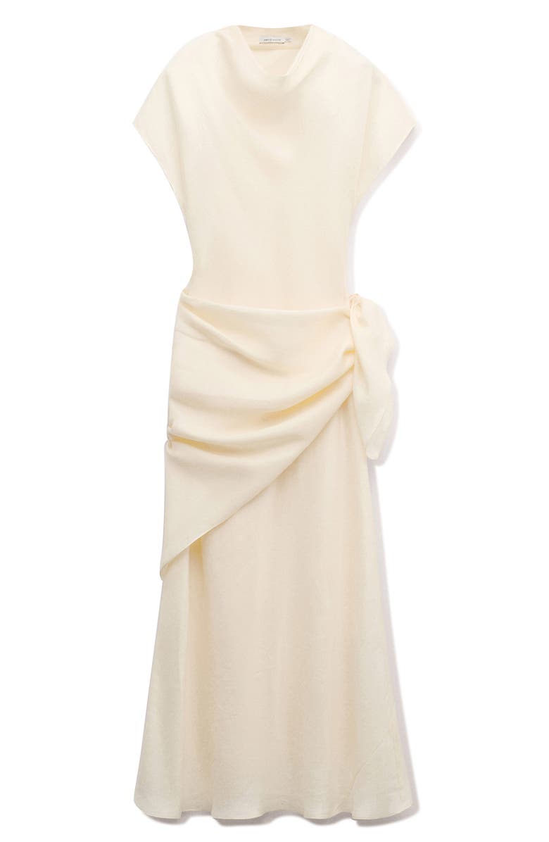MANGO Midi Scarf Dress, Main, color, Ecru