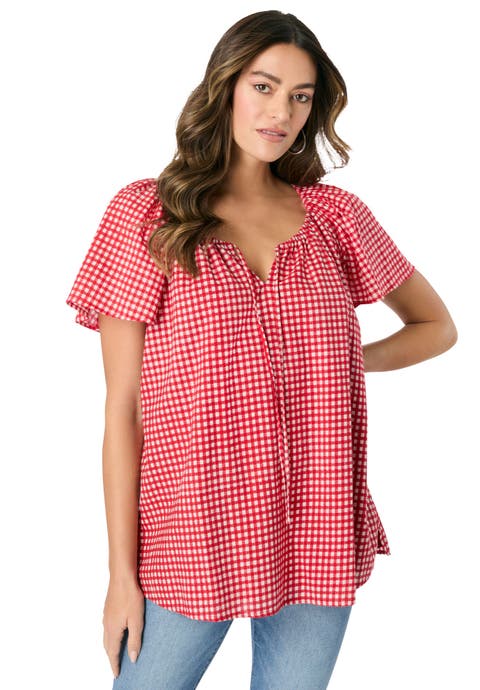 Plus Size Peasant Blouse