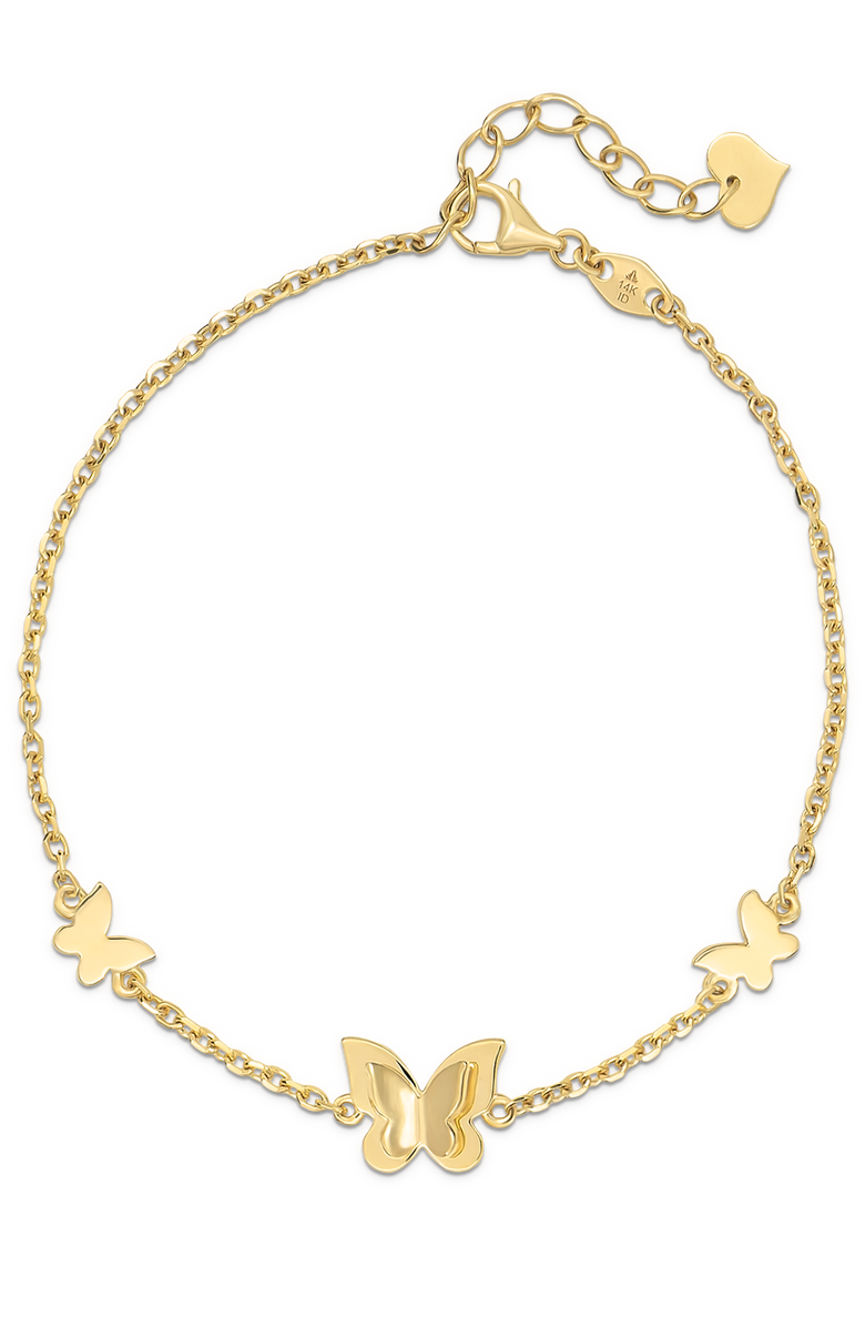 DEVATA Butterfly Chain Bracelet in 14K Gold, 8mm, Alternate, color, Yellow Gold