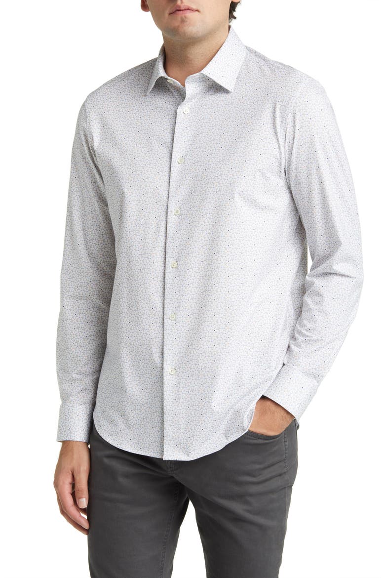 James OoohCotton® Floral Button-Up Shirt, Main, color, CEMENT