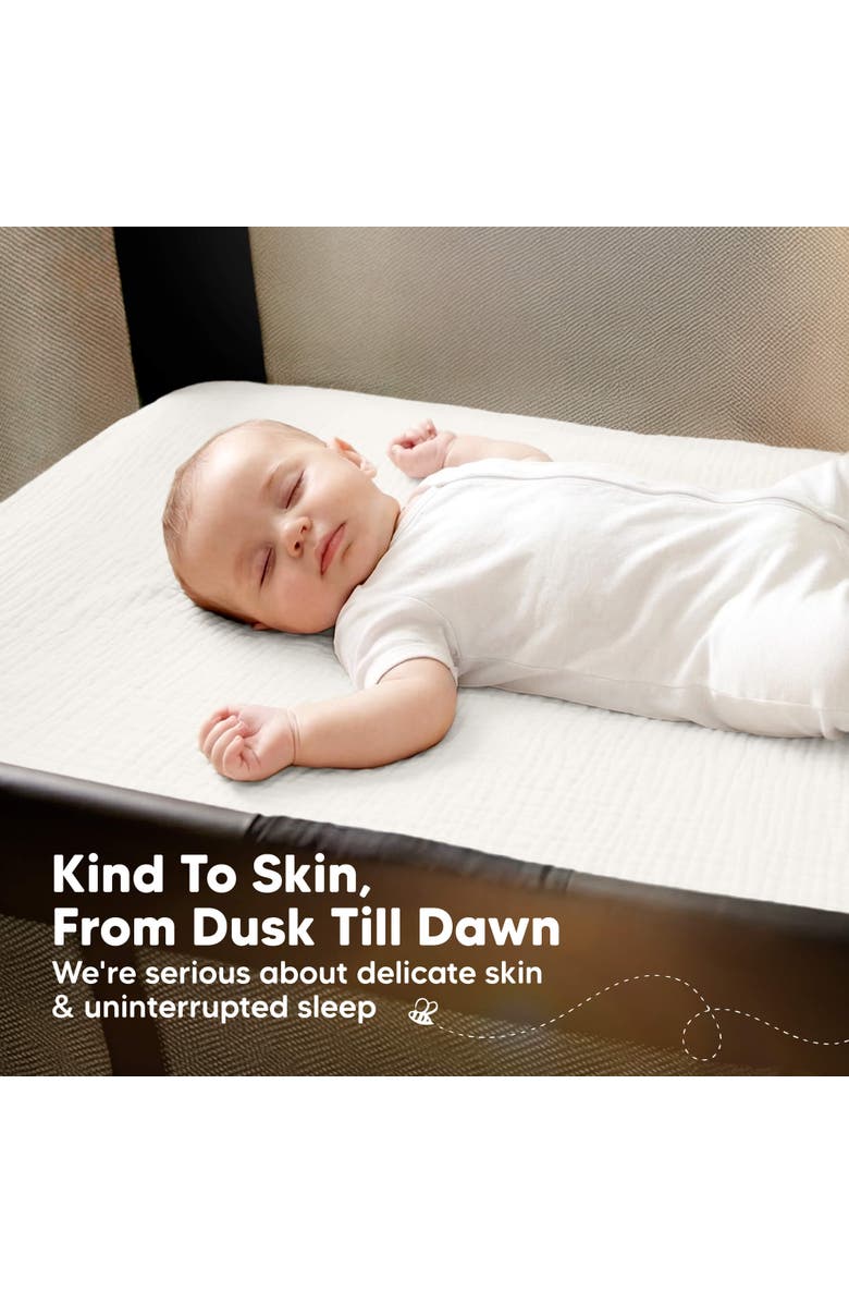 KeaBabies 2-Pack Lyra Muslin Mini Crib Sheets, Alternate, color, Soft White