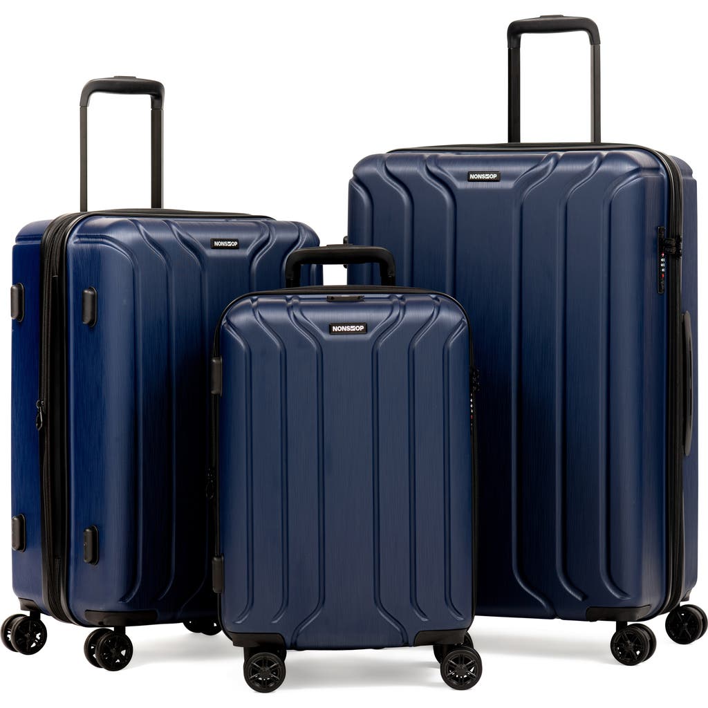 Nonstop New York 3-piece Expandable Spinner Luggage Set And 3-piece Packing Cube Set In Navy