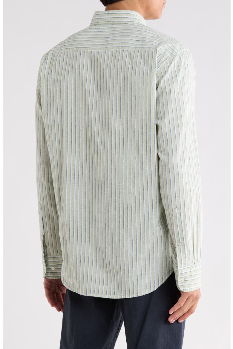 Striped Slim Fit Cotton & Linen Shirt, Alternate, color, FRANZ STRIPE C9