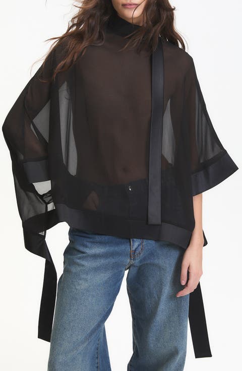 Carter Sheer Mock Neck Top