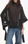 DELUC Carter Sheer Mock Neck Top
