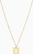 Oradina 14K Gold Initial Tile Petite Necklace