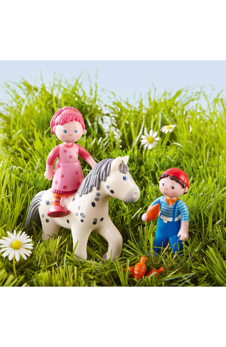 HABA Little Friends Horse Pippa - 4.5" Dapple Grey Mare Toy Figure, Alternate, color,