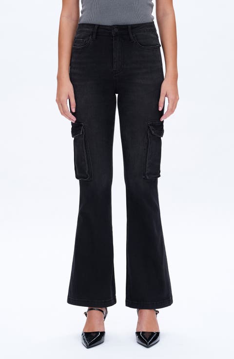 Amy High Waist Flare Cargo Jeans