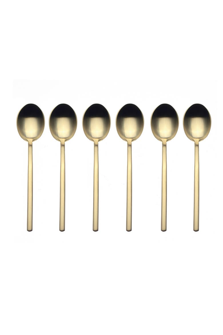 Due Ice 6-Piece Coffee Serving Spoon Set, Main, color, GOLD