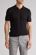 T.R. PREMIUM Textured Sweater Knit Johnny Collar Polo