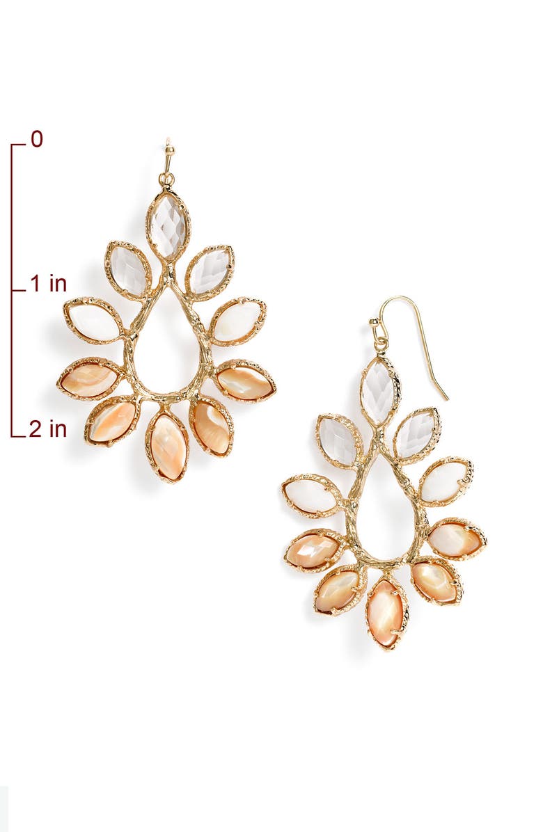 Kendra Scott 'Nyla' Large Teardrop Floral Earrings, Alternate, color, 