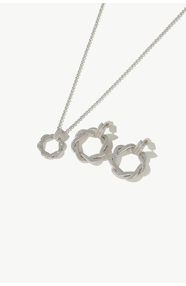 Classicharms Ysabel Pavé Eternity Twist Hoop Pendant Necklace, Alternate, color, Silver