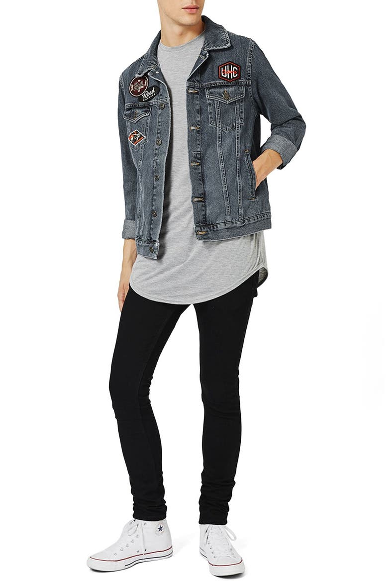 Drop Shoulder Longline T-Shirt, Alternate, color, GREY MARL