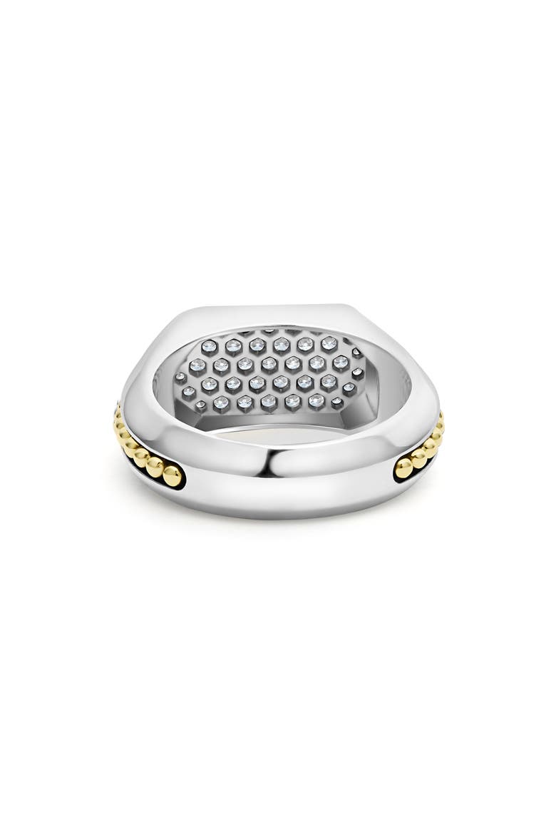 Anthem Pavé Diamond Signet Ring, Alternate, color, WHITE