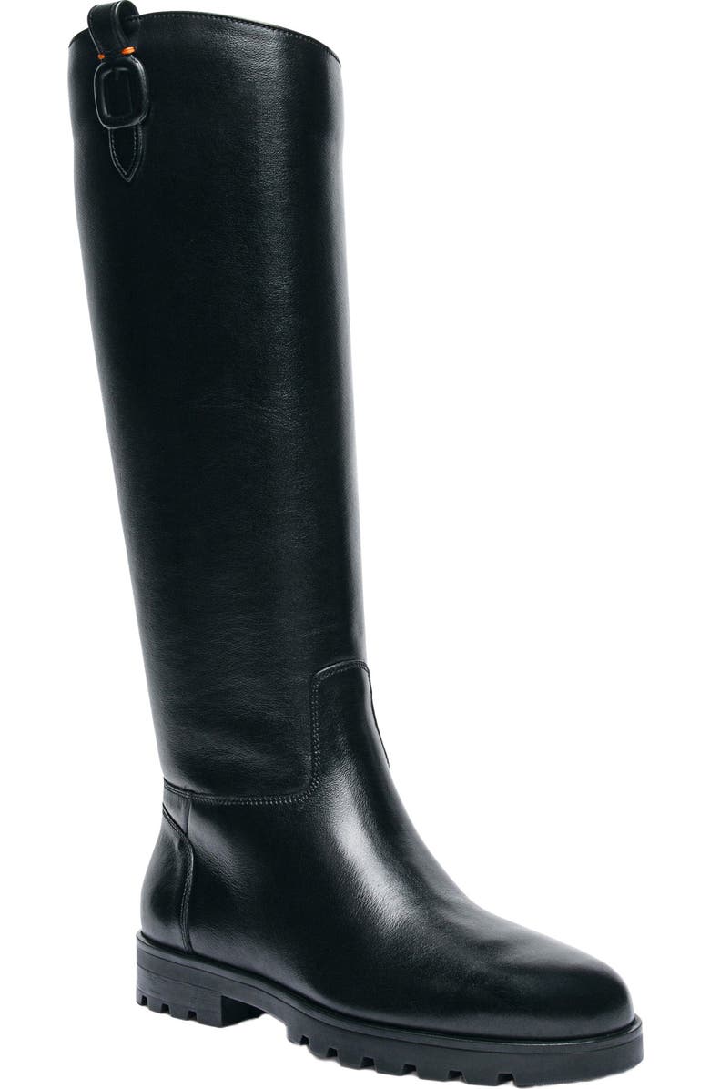 Santoni Women's leather boot, Alternate, color, Black