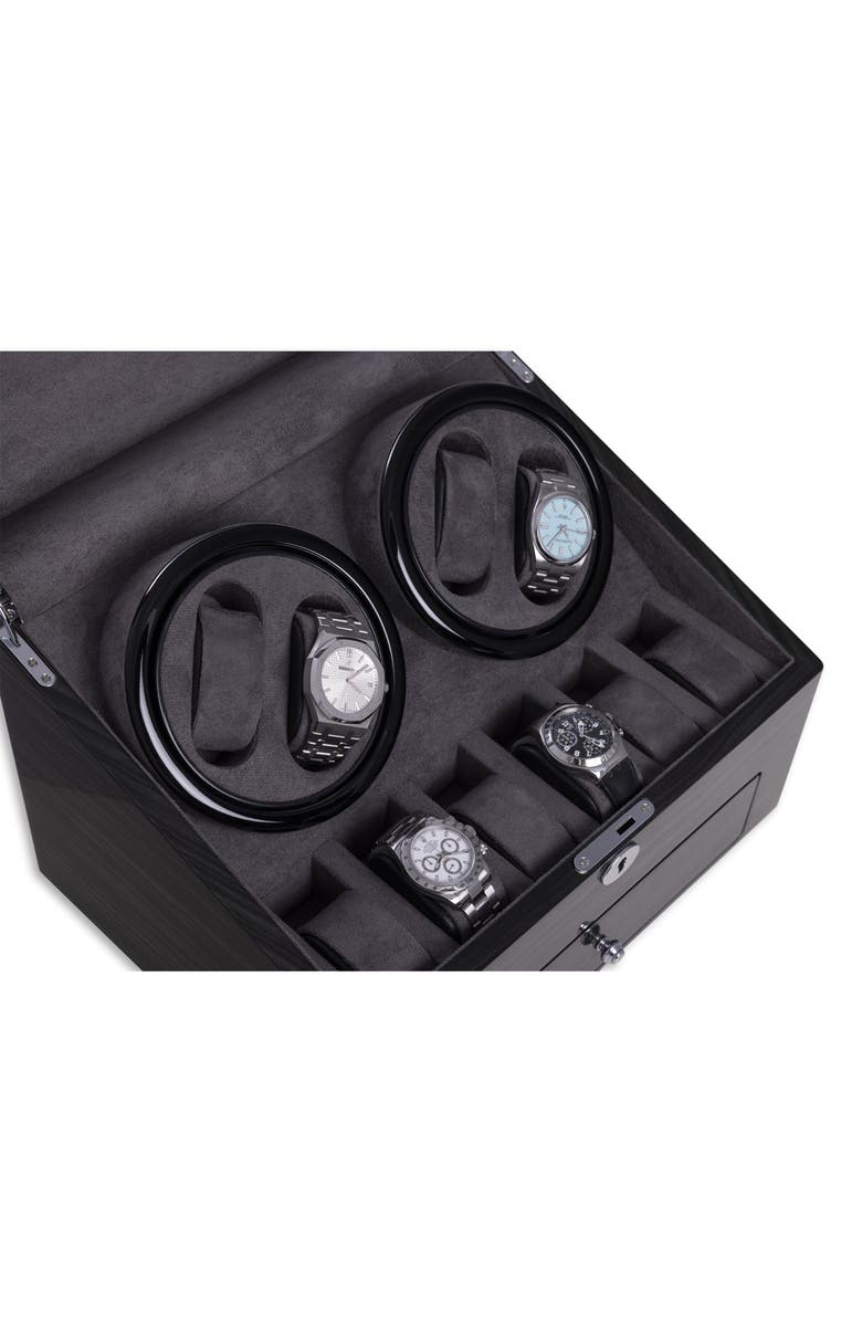 Bey-Berk Daytona 4-Watch Winder & Case, Alternate, color, Grey