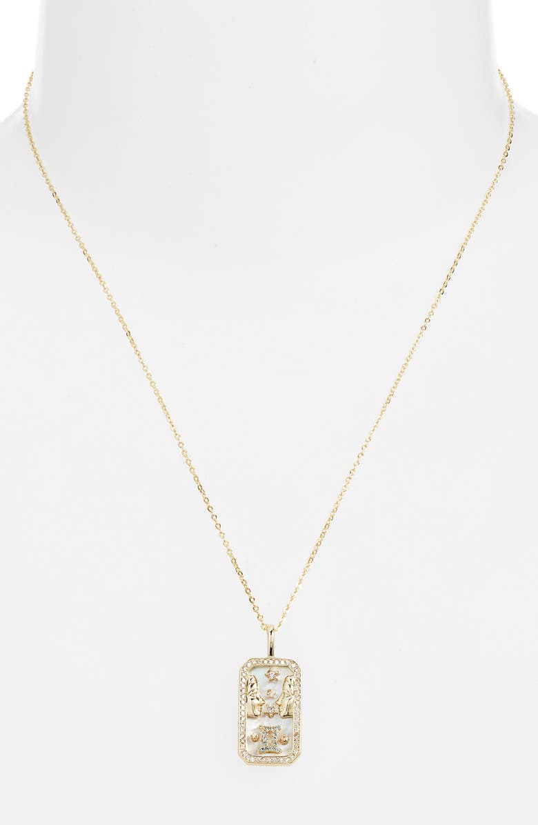 Melinda Maria Zodiac Pendant Necklace, Alternate, color, Gold-Gemini