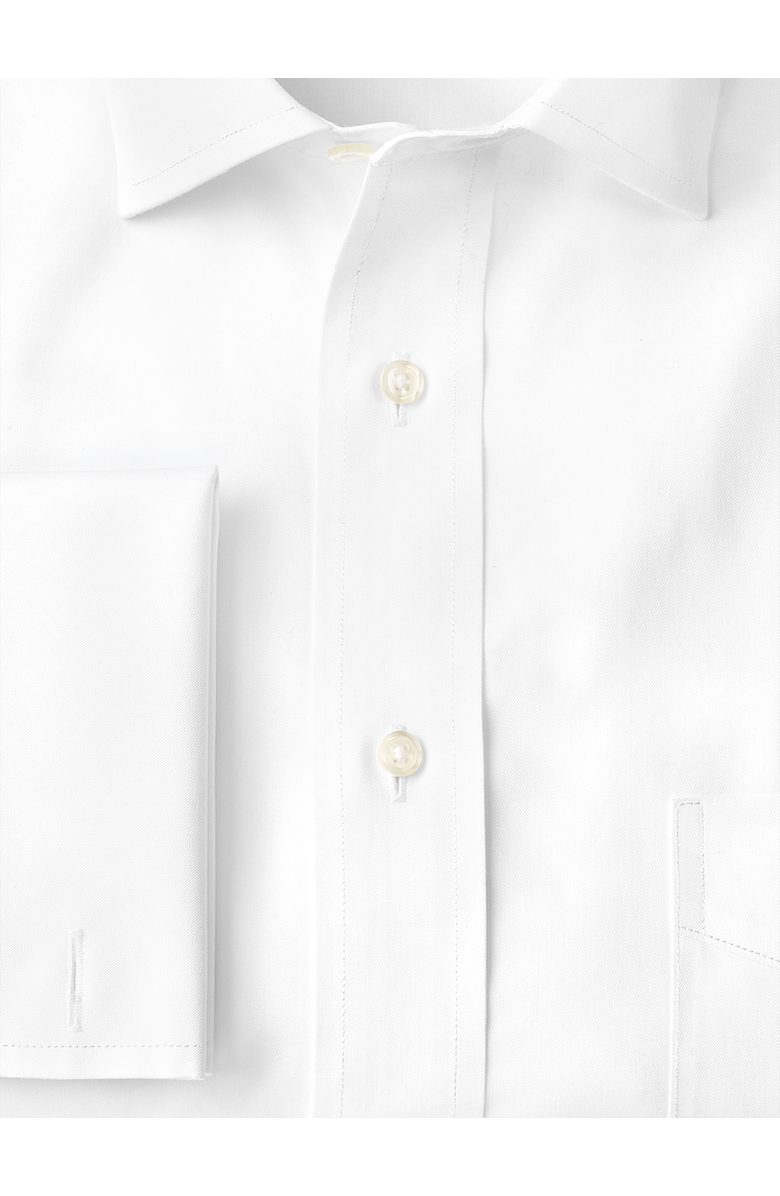 Paul Fredrick Non-iron Cotton Pinpoint Solid Spread Collar French Cuff Dress Shirt, Alternate, color, White
