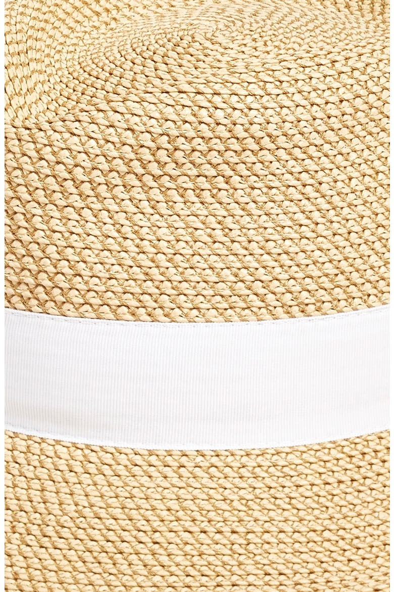 Classic Squishee® Straw Packable Fedora Sun Hat, Alternate, color, PEANUT/ WHITE