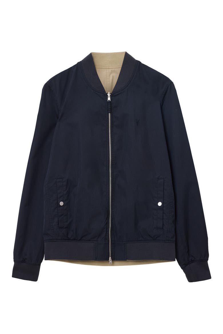 Bassett Reversible Bomber Jacket, Alternate, color, AZULA BLUE/ BROWN