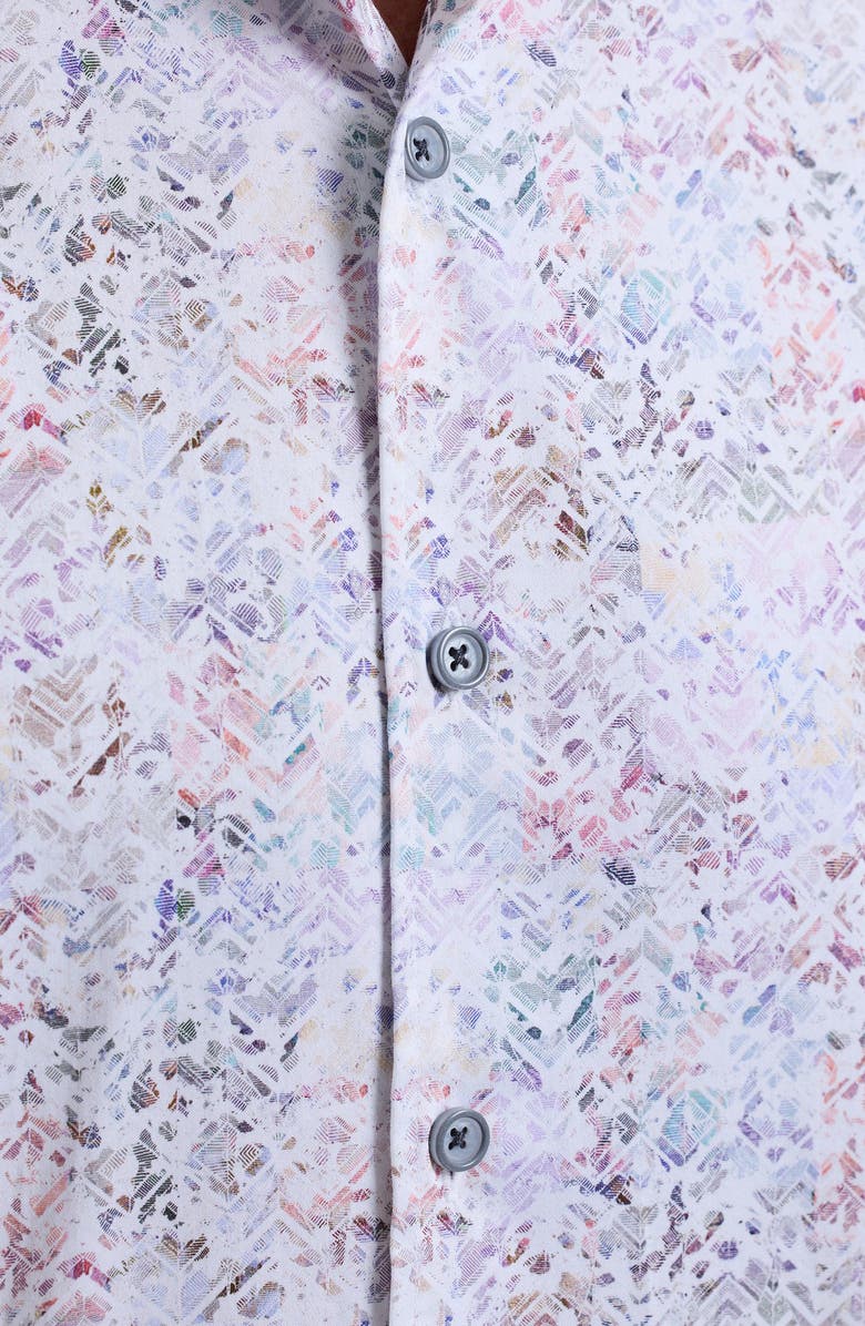 Robert Graham Liverpool Stretch Cotton Button-Up Shirt, Alternate, color, Purple Multi