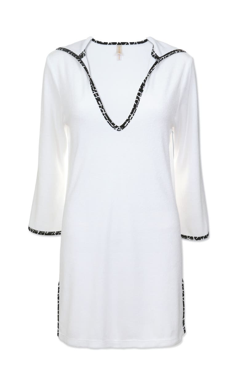 HELEN JON Hooded Terry Cover-Up, Alternate, color, Eden Rock