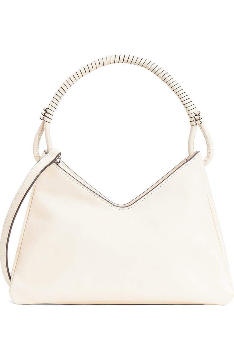 STAUD Valerie Leather Shoulder Bag, Alternate, color, Cream