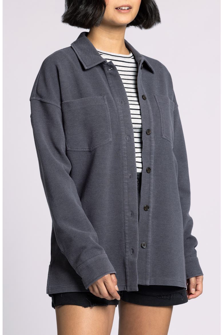 Brooke Oversize Cotton Blend Shirt Jacket, Alternate, color, WARM CHARCOAL